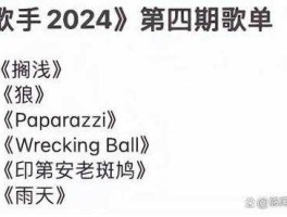 歌手2024第一期节目单(谁的歌曲最让你意犹未尽)